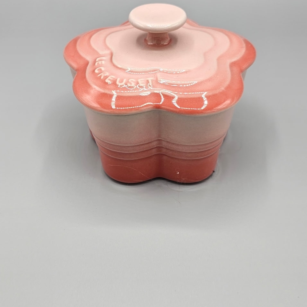 Le Creuset Pink and Red Stoneware Dish
